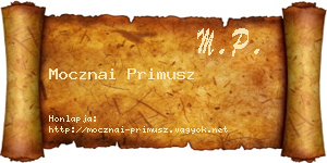 Mocznai Primusz névjegykártya